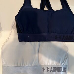 Under Armour Navy and White Sports Bras